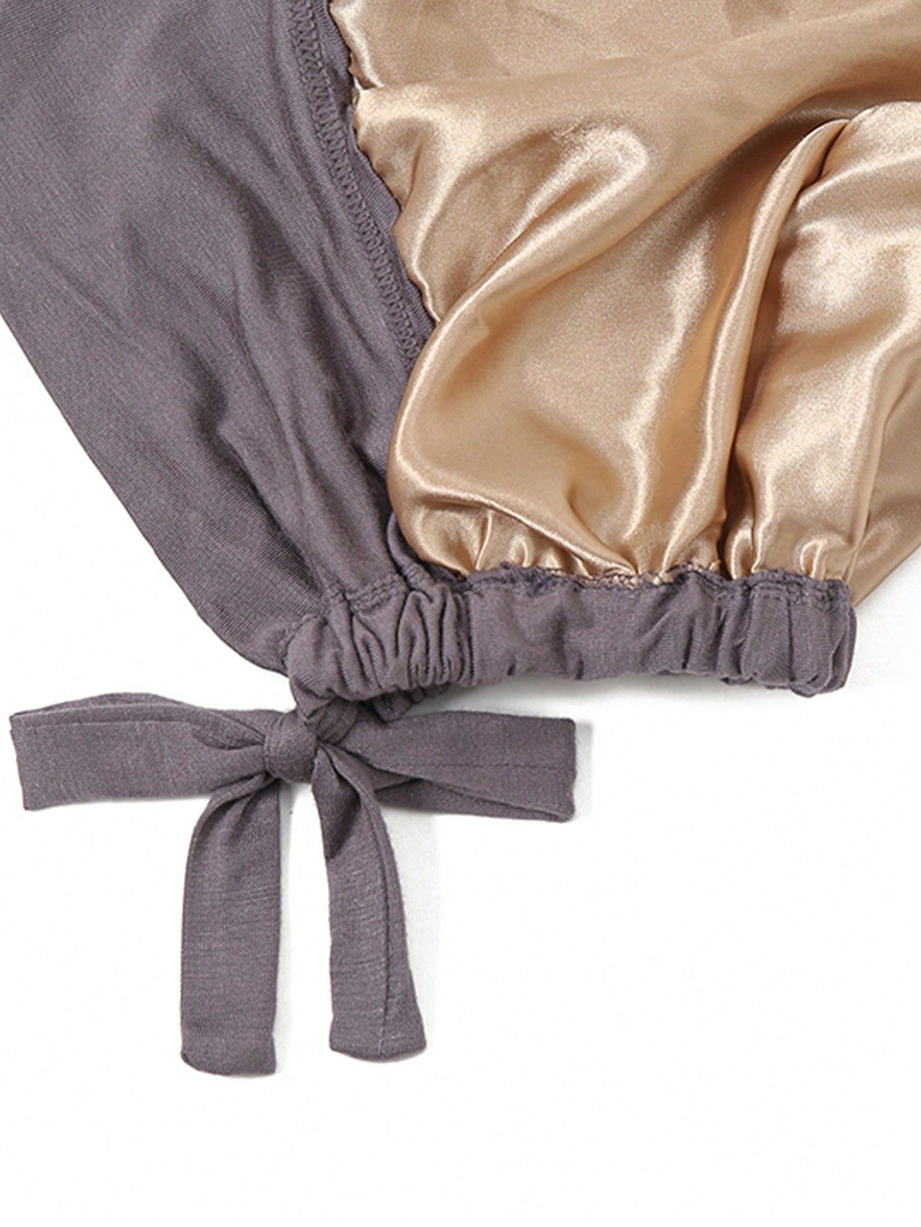 Women's Elastic Headband with Inner Lining and Bottom Hat, One Piece, Dark Grey