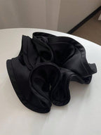 Elegant Black French Design Hair Band with Large Silk Bow Ear Design for Hair Black