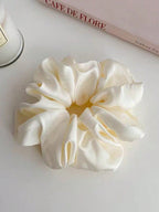 Elegant black French design hair band with large silk bow holding ear design for hair white