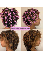 20 Pieces Cold Plastic Curling Irons for Natural Hair Heatless Curling Irons for Women Curling Irons Set for Long Medium Short Hair DIY Hair Salon Tools (Purple 0.75 Inch)