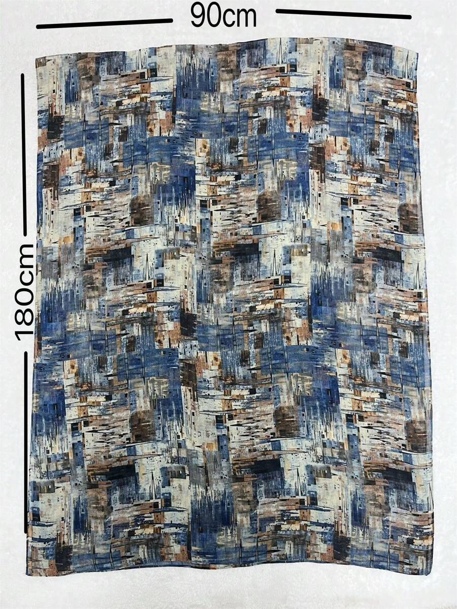 1PC Women's Multicolor Geometric Pattern Vintage Print Scarf Neck Gaiter Wrap for Daily, Travel, and Vacation