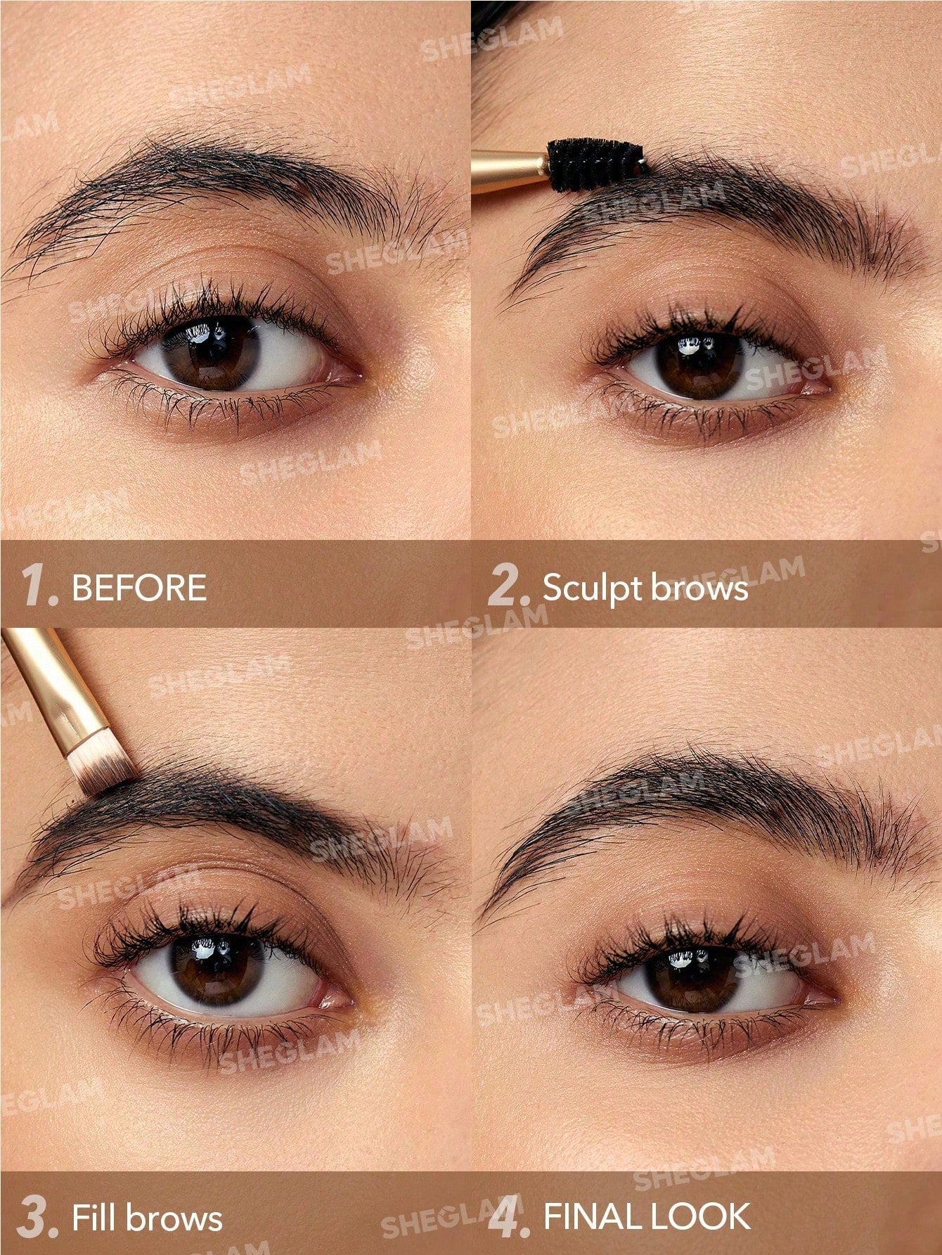 SHEGLAM Waterproof Brow Pomade - Highly Pigmented, Long-Wearing Waterproof Eyebrow Cream for Shaping and Filling with Dual-Ended Brush by Boss Brow