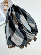 Breathable Tassel Scarf Lightweight Beach Accessories, Elegant Design Scarf for Women, Fashion Colorful Silk Scarf for Outdoor Sun Protection and Head Covering, Versatile, Spring/Summer