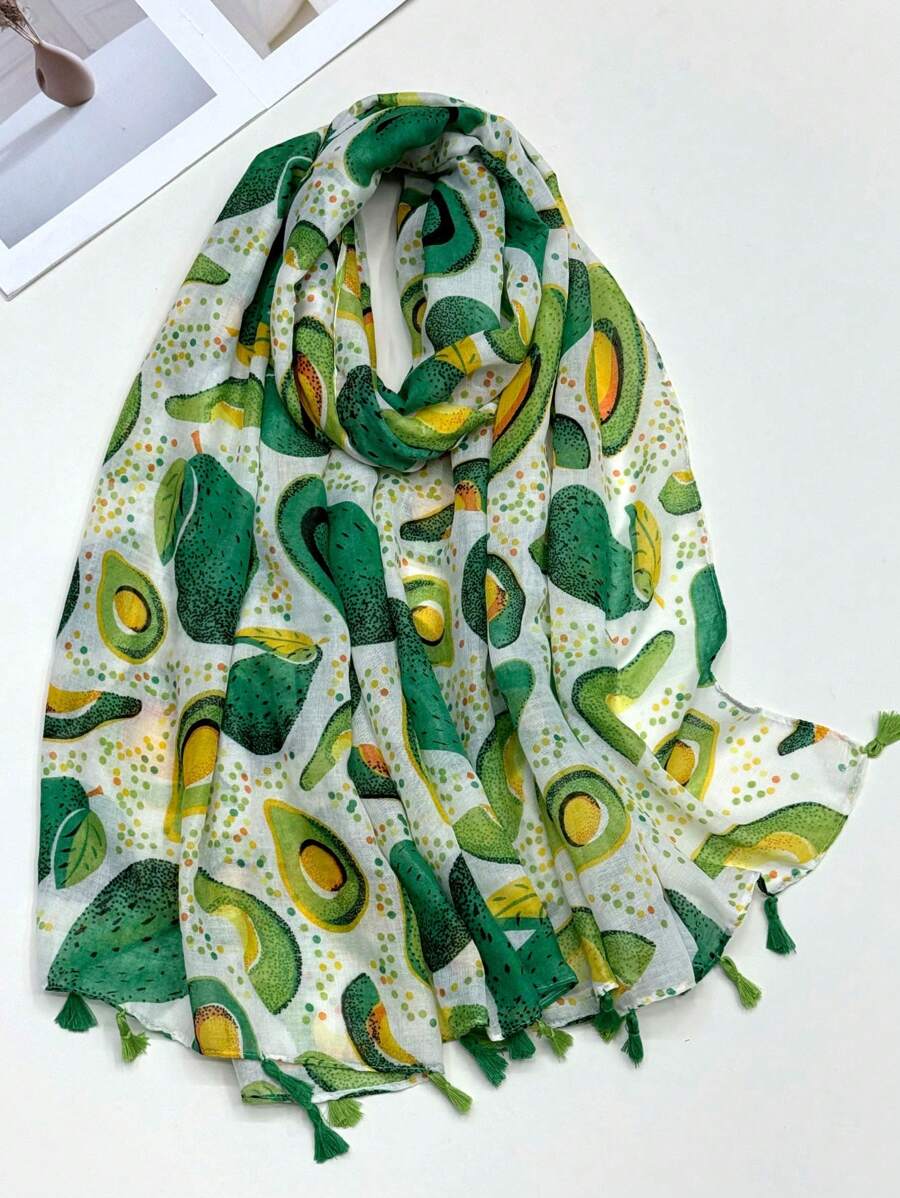 Soft and elegant cashmere fabric with fruit print