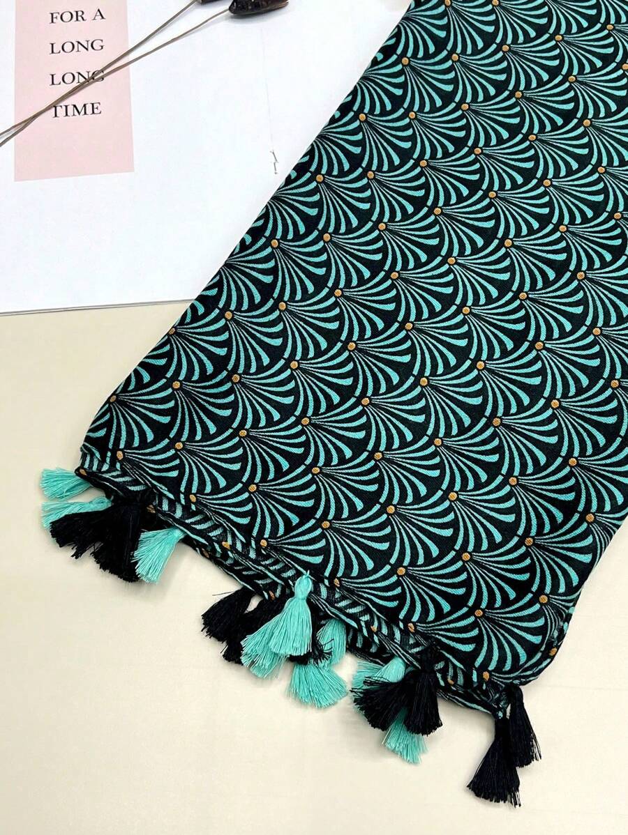 1 Printed Scarf, New Women's Silk Scarf, Warm Neck Wrap, Spring and Summer Sun Protection Beach Towel, Couple Gift, Fashion Headband, Scarf, Multi-purpose Long Scarf