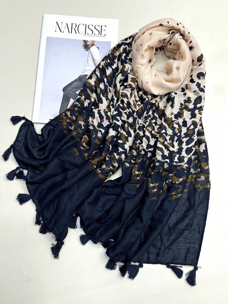 Fashion Beach Accessories New Bohemian Printed Design Tassel Scarf, Chic Colors and Modern Style Sun Travel Scarf for Women