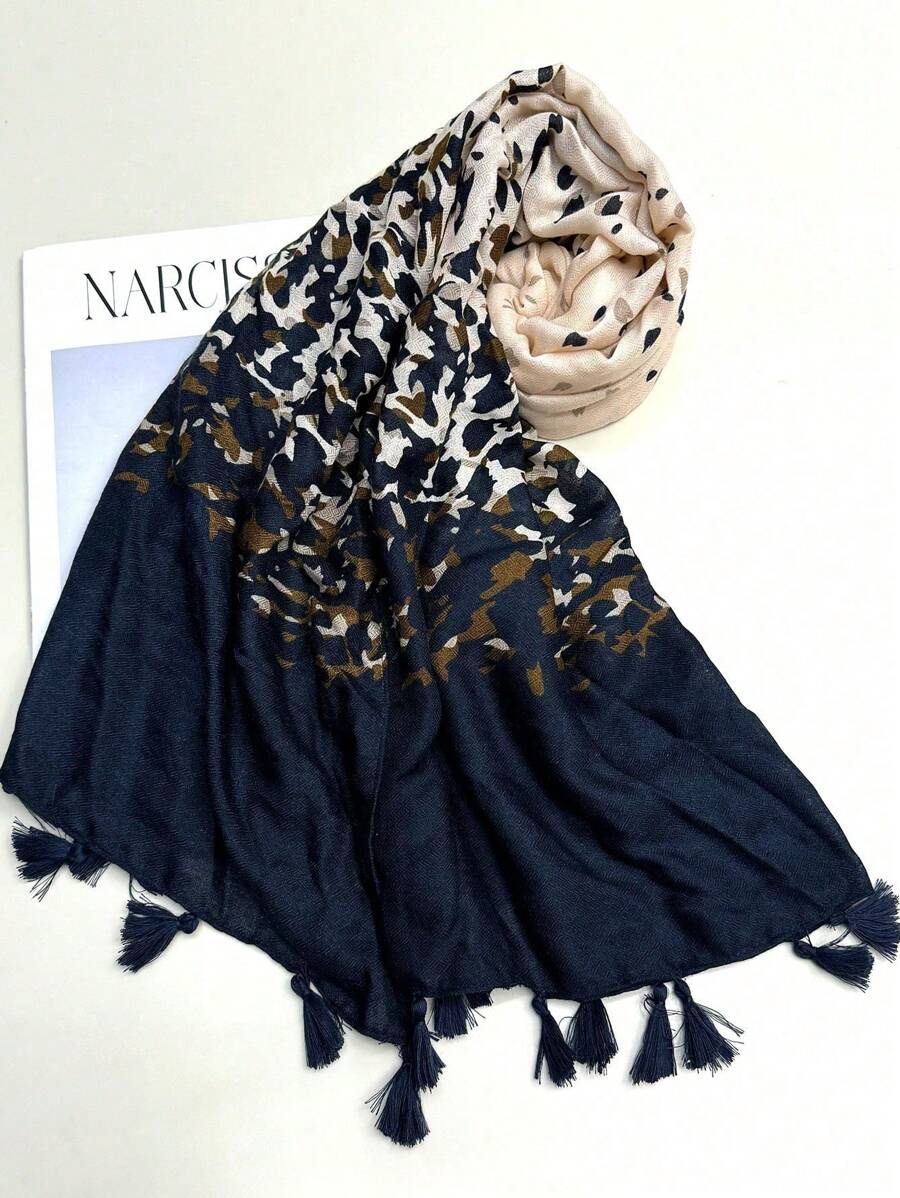 Fashion Beach Accessories New Bohemian Printed Design Tassel Scarf, Chic Colors and Modern Style Sun Travel Scarf for Women