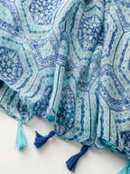 Fashion Beach Accessories for Women, Silk Scarves, Elegant and Simple Print Shawl, Breathable Long Tassel Scarf, Sun Protection for Spring and Summer, Outdoor and Beach, Versatile Head Scarf