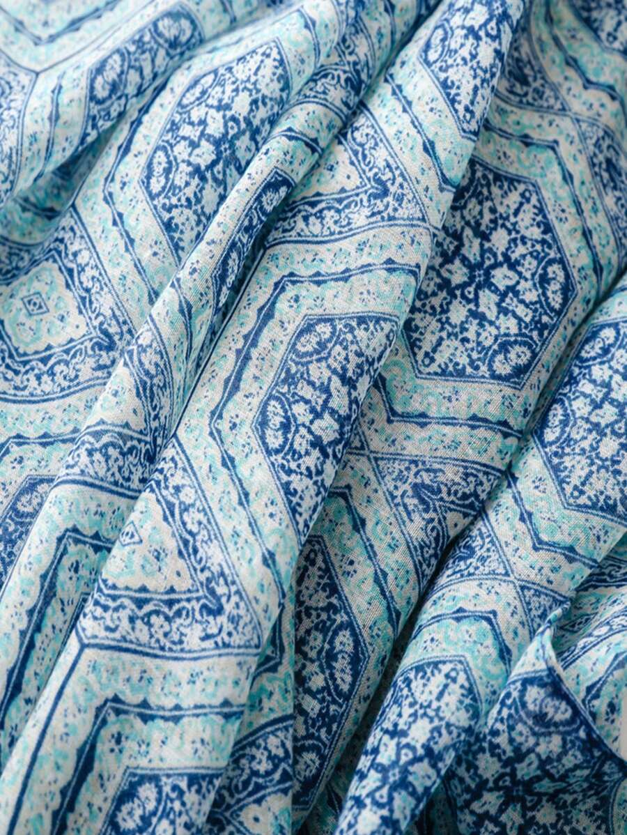 Fashion Beach Accessories for Women, Silk Scarves, Elegant and Simple Print Shawl, Breathable Long Tassel Scarf, Sun Protection for Spring and Summer, Outdoor and Beach, Versatile Head Scarf