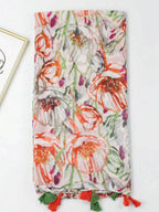 1 Piece Spring/Autumn Beach Accessory Floral Print Tassel Beach Scarf/Wrap