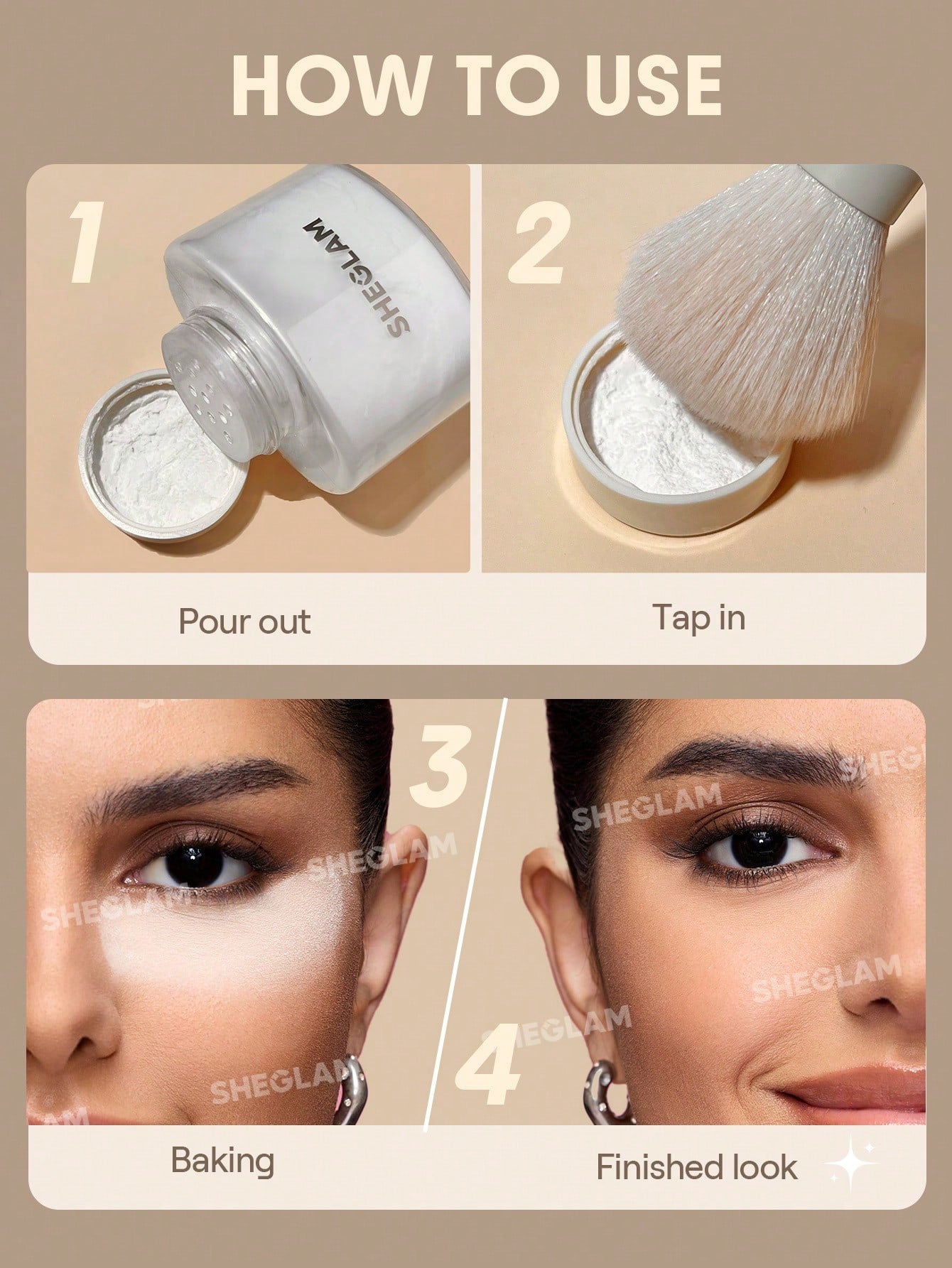 SHEGLAM Blur In A Bottle Loose Setting Powder Brand Beauty Makeup Face Paint Cosmetic For Women Girls Perfect For Winter Spring Ideal For Y2K Fancy Fashion Suitable For Birthday Valentine'S Day Gift Rave Party Ready Best Color