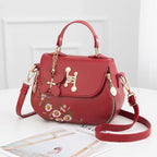 Casual and Fashionable Embroidered Bucket Bag 2025 Autumn New Handheld Small Bag Sweet Lady Shoulder Crossbody Bag