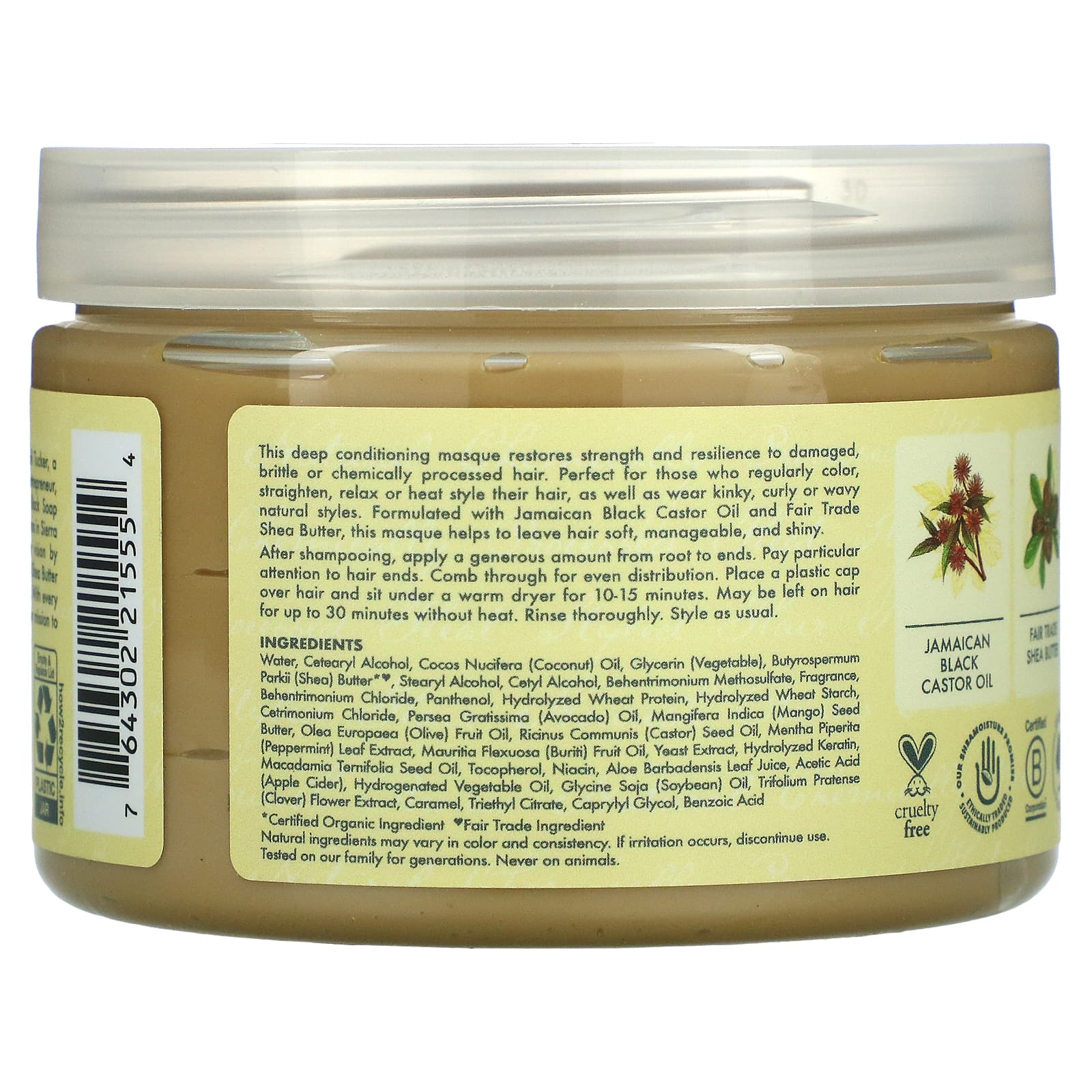 Shea Moisture Jamaican Black Castor Oil Strengthen & Replenish Treatment Masque 340g