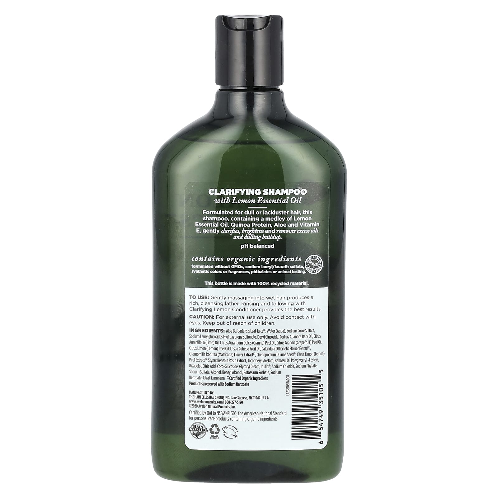 Avalon Organics Clarifying Lemon Shampoo 325ml