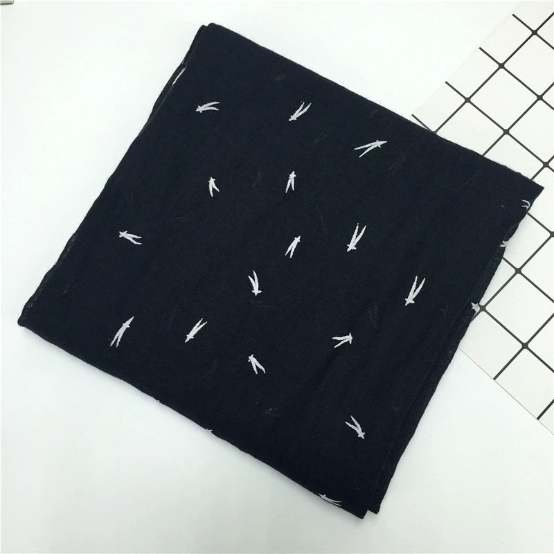 Foreign Trade Spring and Summer New Japanese Sweet Monochrome Small Fresh Large Size Scarf Suya Mori Women's Thin Scarf Women
