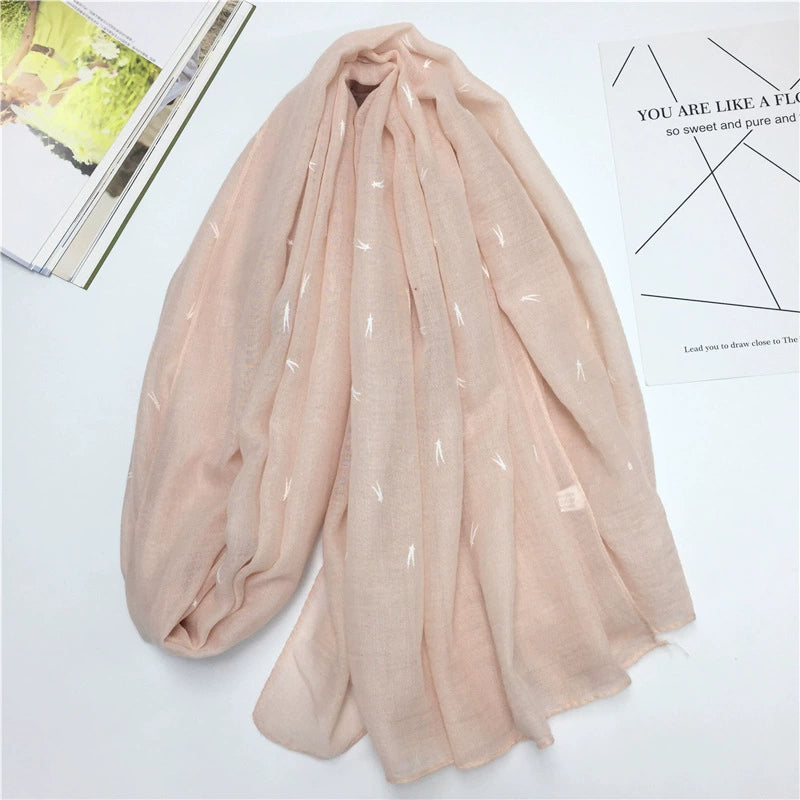 Foreign Trade Spring and Summer New Japanese Sweet Monochrome Small Fresh Large Size Scarf Suya Mori Women's Thin Scarf Women