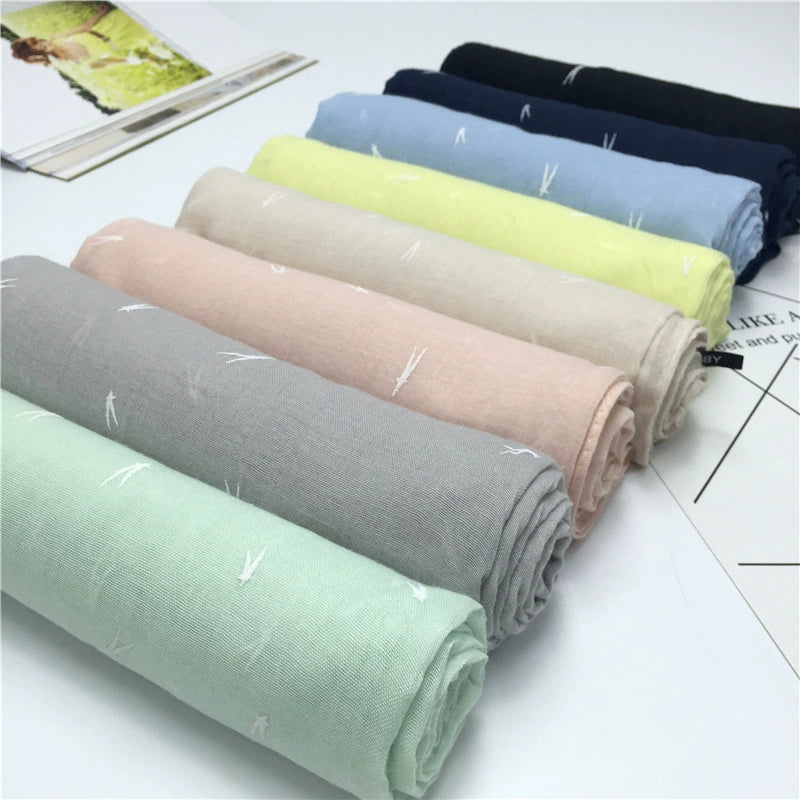 Foreign Trade Spring and Summer New Japanese Sweet Monochrome Small Fresh Large Size Scarf Suya Mori Women's Thin Scarf Women