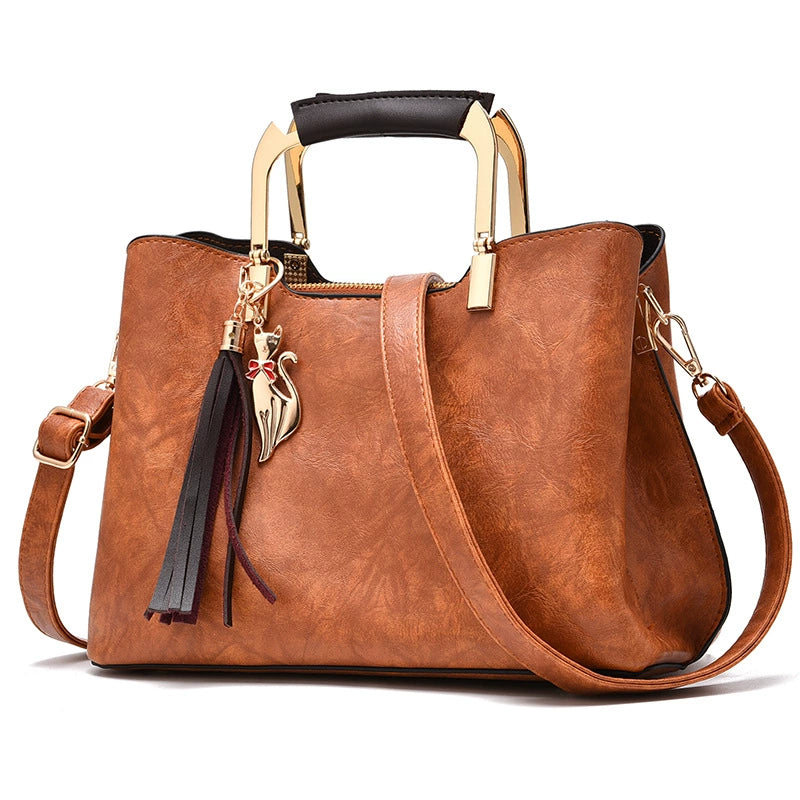 Women's Handbag 2025 New European and American Fashion Women's Bag Retro Shoulder Crossbody Bag Middle-Aged Mother Bag Delivery
