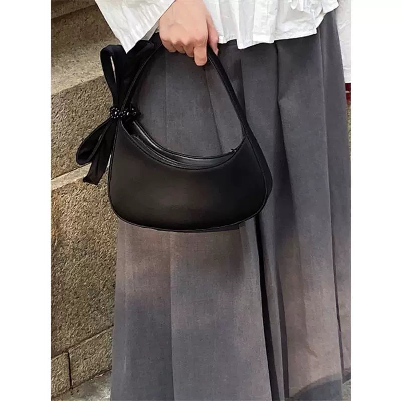Bags for Women 2025 New Popular Niche Design Bow Crescent Bag High-Quality Texture Hand-Held Crossbody Bag Versatile