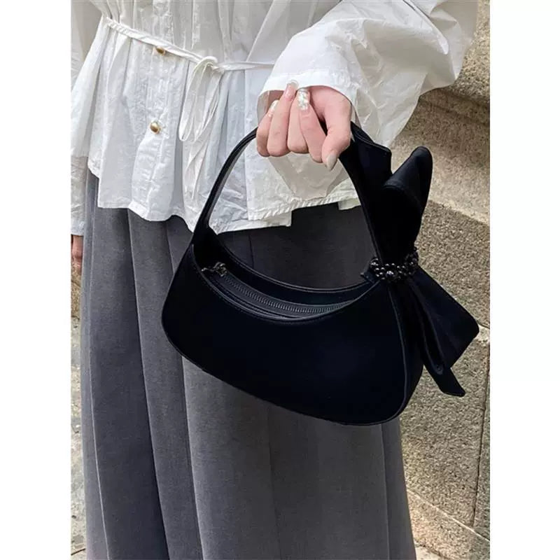 Bags for Women 2025 New Popular Niche Design Bow Crescent Bag High-Quality Texture Hand-Held Crossbody Bag Versatile