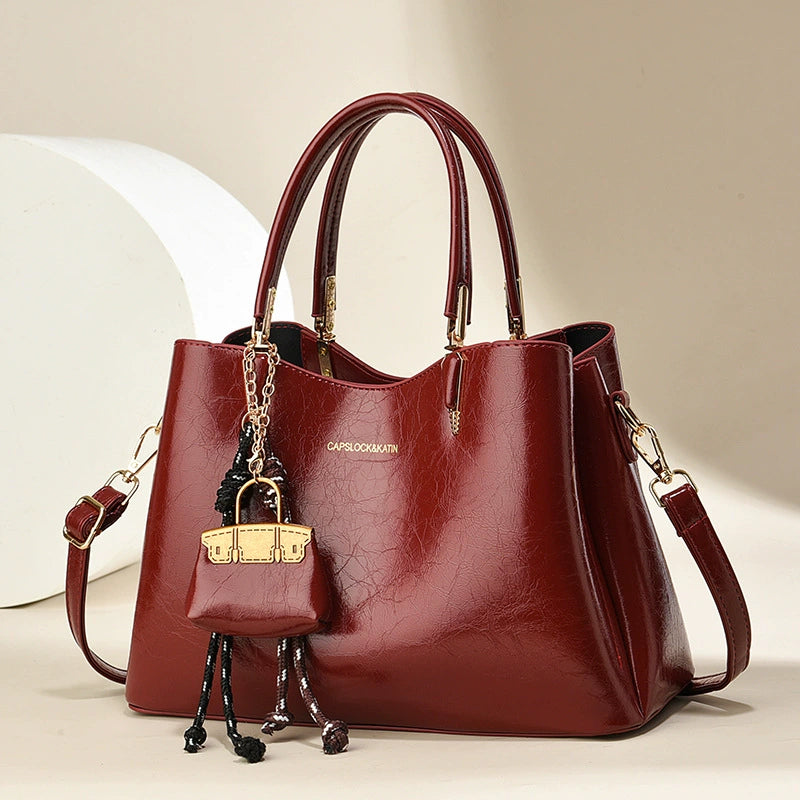 [Shichen Women's Bag] 2025 New Popular Fashion Handbag Simple Large Capacity Shoulder Crossbody Bag Joker Bag