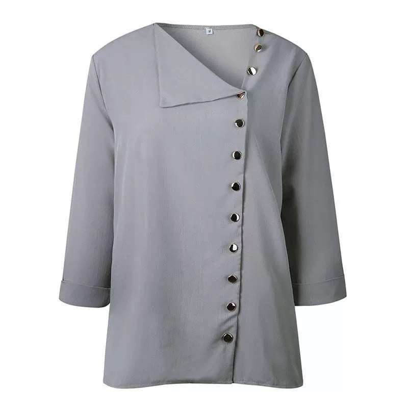 Cross-border Trade European and American Autumn Women's plus size Loose Women's Shirt French Retro Commuter Long-sleeved Shirt for Women