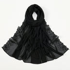 Hot-Selling Embroidered Chiffon Versatile Long Scarf, High-Quality, Comfortable, Breathable Women's Shawl, Headscarf, Fashionable Ol