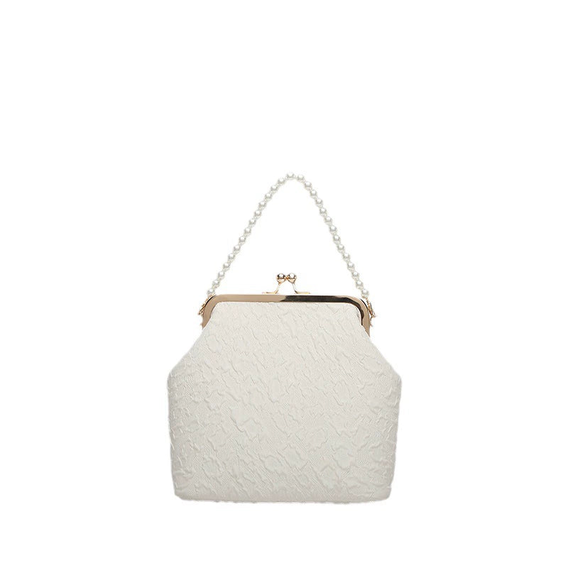 Foreign Trade Mobile Phone Bag 2025 New Cloud Cheongsam Women's Bag Pearl Chain Crossbody Bag Japanese Mouth Gold Cosmetic Bag