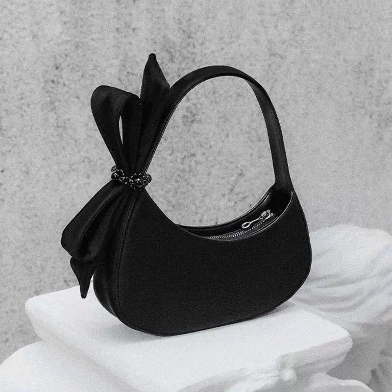 Bags for Women 2025 New Popular Niche Design Bow Crescent Bag High-Quality Texture Hand-Held Crossbody Bag Versatile