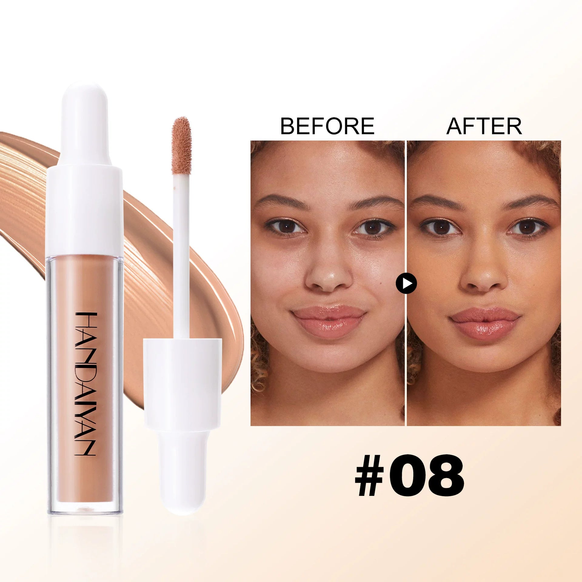 Cross-Border Concealer Liquid 8 Colors Waterproof Invisible Pores Handaiyan Concealer Liquid Dropper-Shaped Liquid Foundation Concealer