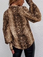 European and American Cross-Border Amazon New Fashion and Elegant Leopard Print Long-Sleeved Cardigan Shirt Top