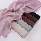 Cross-border Live Broadcast New Chiffon Silver Pleated Long Scarf Hui Scarf Middle East Africa Headscarf Can Change DIY