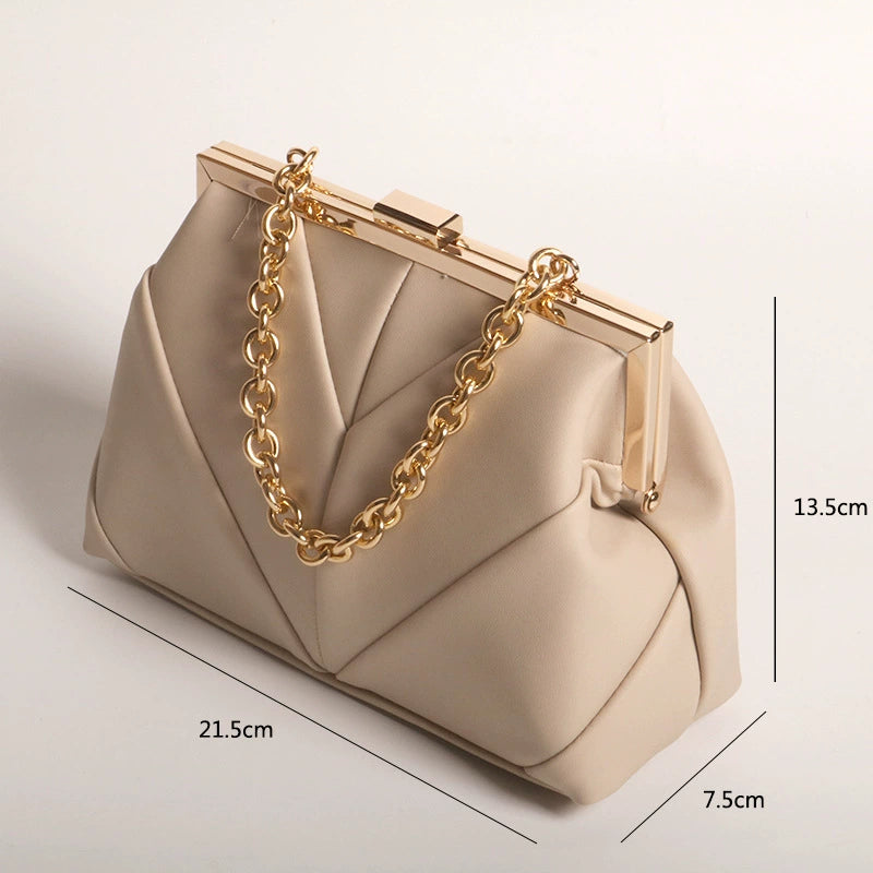 Factory order new wholesale flash hardware bar lock evening bag handbag socialite chain evening bag