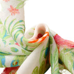 Spring and Summer Elegant Socialite Elegant Fresh Pink Green Bright Flowers Birds Herringbone Cotton Linen Scarf Scarf Shawl