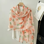 Sweet and Fresh Dye Peach Scarf Women's Spring and Autumn New Cotton All-match Travel Beach Towel Sunscreen Shawl