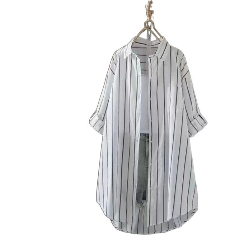 Fashionable Cardigan 2025 Spring and Summer New Loose Air-Conditioned Long-Sleeved Shirt Casual Korean Style Jacket Shirt