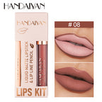 Cross-Border Lip Liner Lip Glaze Set Handaiyan Waterproof Non-Stick Cup Velvet Matte Lipstick Lip Liner Set