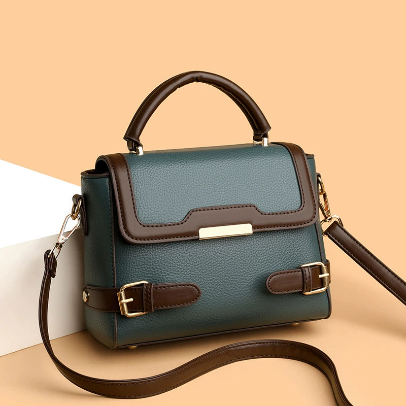 2025 Autumn/Winter New Women's Bag Single Shoulder Crossbody Bag Fashionable Versatile Color-Block Bag Practical Commuting Handbag for Women