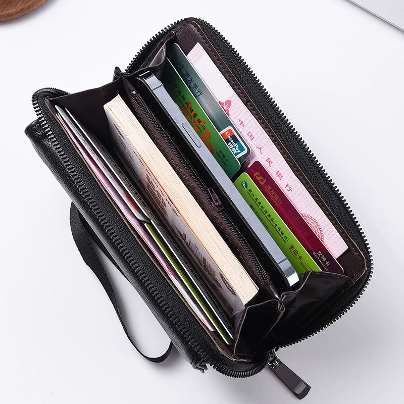 New Men's Wallet Pu Multi-Card Slot Casual Long Wallet Large Capacity Clutch Mobile Phone Coin Purse