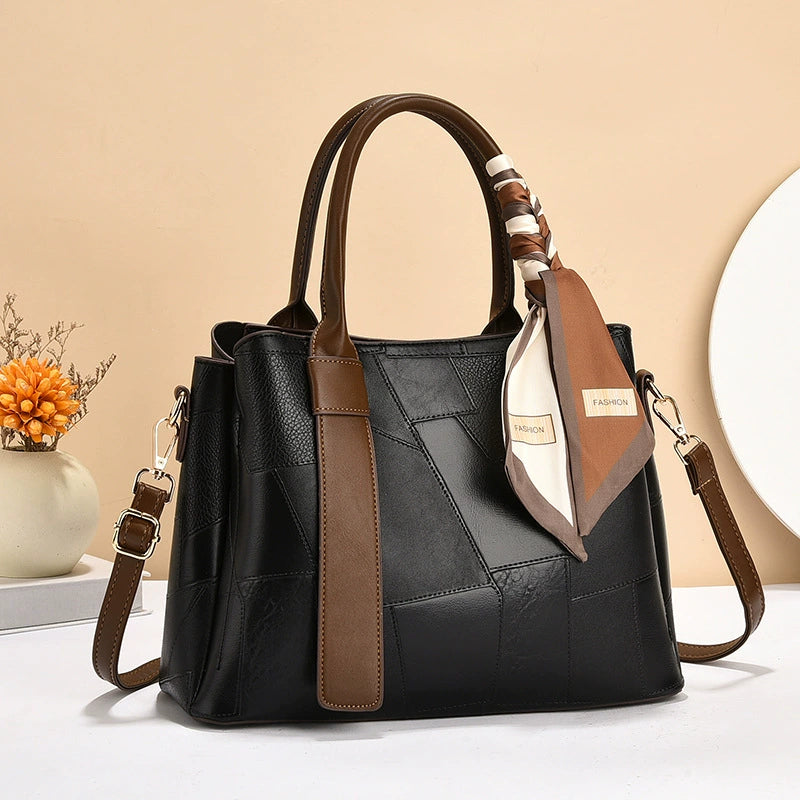 [Shichen Women's Bag] 2025 Autumn and Winter New Women's Fashion Handbag Trendy One-Shoulder Crossbody Middle-Aged Mom Bag