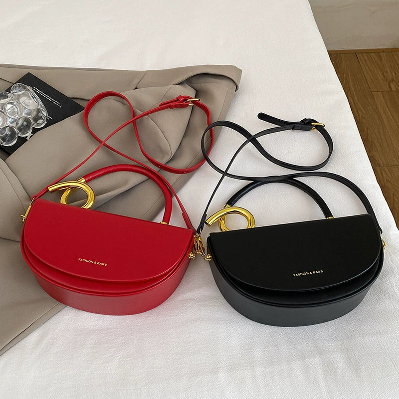 Fashionable Saddle Handbag, High-End Textured Armpit Bag, Versatile Casual Commuting to Work, Crossbody Shoulder Bag for Women