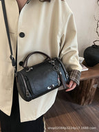 Cross-Border 2025 New Retro Texture Tassel Design Solid Color Stitching Women's Cross-Body Bag Pillow Bag Shoulder Bag