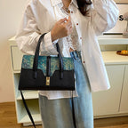Contrast Color Tote Women's Bag Cross-border European and American Retro Leopard Print Portable Shoulder Crossbody Bag Women's Ladies handbag