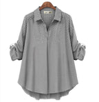 Aliexpress Amazon 2020 Export Autumn New European and American Plus Size Women's Long-sleeved Tops Loose Plaid Shirts