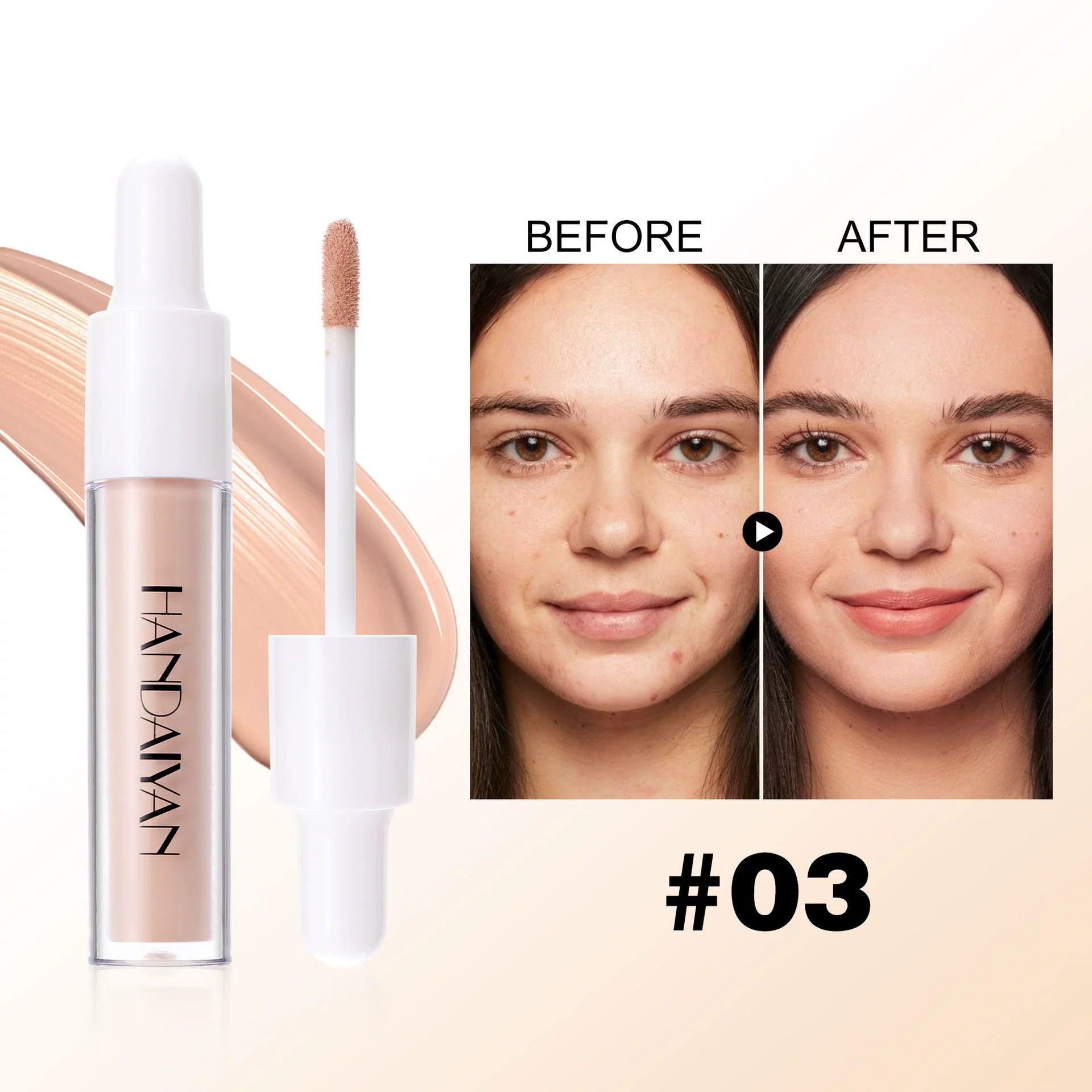 Cross-Border Concealer Liquid 8 Colors Waterproof Invisible Pores Handaiyan Concealer Liquid Dropper-Shaped Liquid Foundation Concealer
