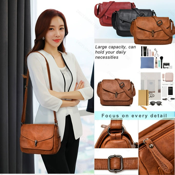 Cross-Border Women's Bag 2020 New Style Soft Leather Popular Retro Crossbody Fashionable Mother Bag