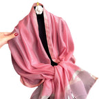 New Korean style solid color all-match silk scarf women's long scarf gold silk sequined silk wool scarf spring and autumn sun protection shawl batch