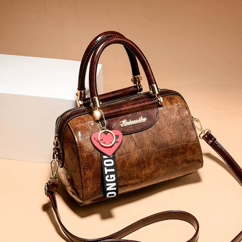[Hot Style] Bag Women's 2025 Casual Retro Pillow Bag European and American Large Capacity Stone Pattern Single Shoulder Crossbody Bag Trendy