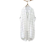 Cross-Border Best-Selling Long-Sleeved Shirt for Women, Mid-Length Sun Protection Clothing, Summer Wear, Letter Plaid Print, Thin Cardigan, Versatile Outerwear