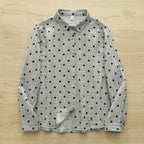 Factory Direct Sale Japanese Retro Polka Dot Print Artistic All-Cotton Double-Layer Gauze Shirt for Women Cotton Gauze Doll Collar Shirt